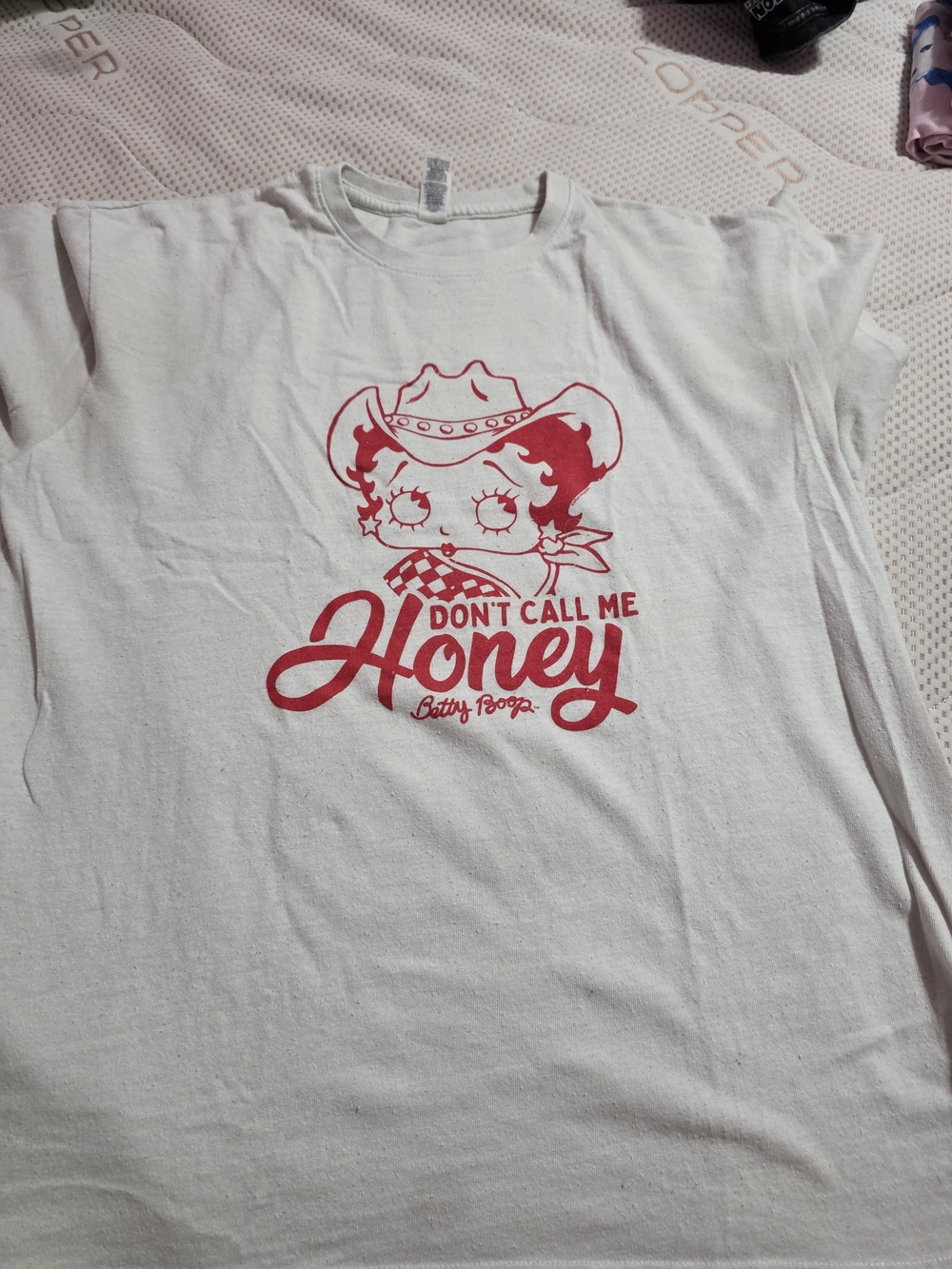 Betty Boop "Don't Call Me Honey" White Graphic Tee